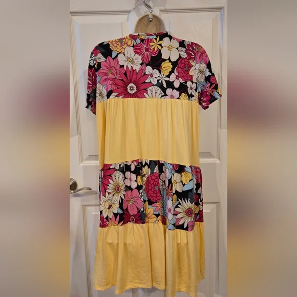 Celeste Multi Color Floral And Yellow Patterned Fabric - Picture 3 of 6